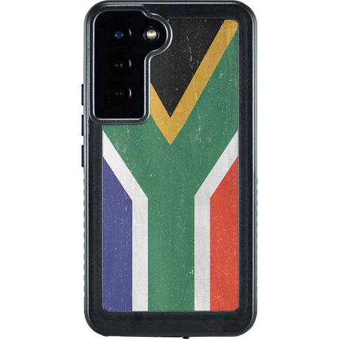 South Africa Flag Distressed Galaxy S24 Plus Waterproof Case